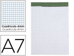 Bloc notas Liderpapel A7 80h 60 g/m² c/4mm. sin tapa